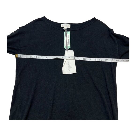Magnolia Grace Sweater Womens M Black Boat Neck Grommet Studded‎ Sleeves Edgy - Picture 6 of 8